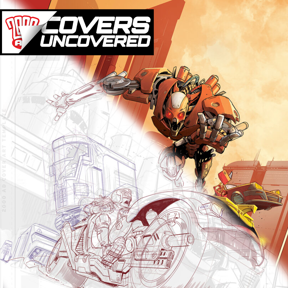 2000 AD Covers Uncovered – Chris Wildgoose’s robo showdown with Cadet Dredd for Regened Prog 2280