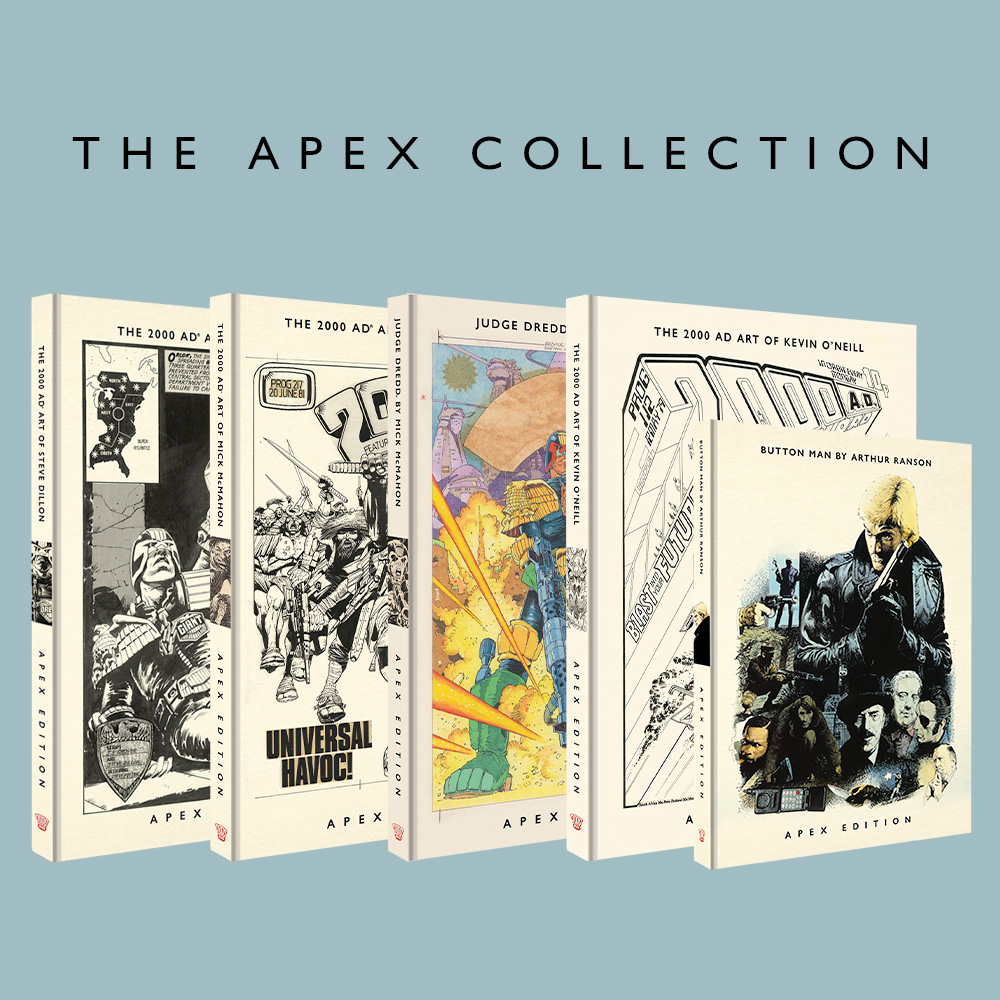 Original art in stunning artist editions – The 2000 AD Apex Collection